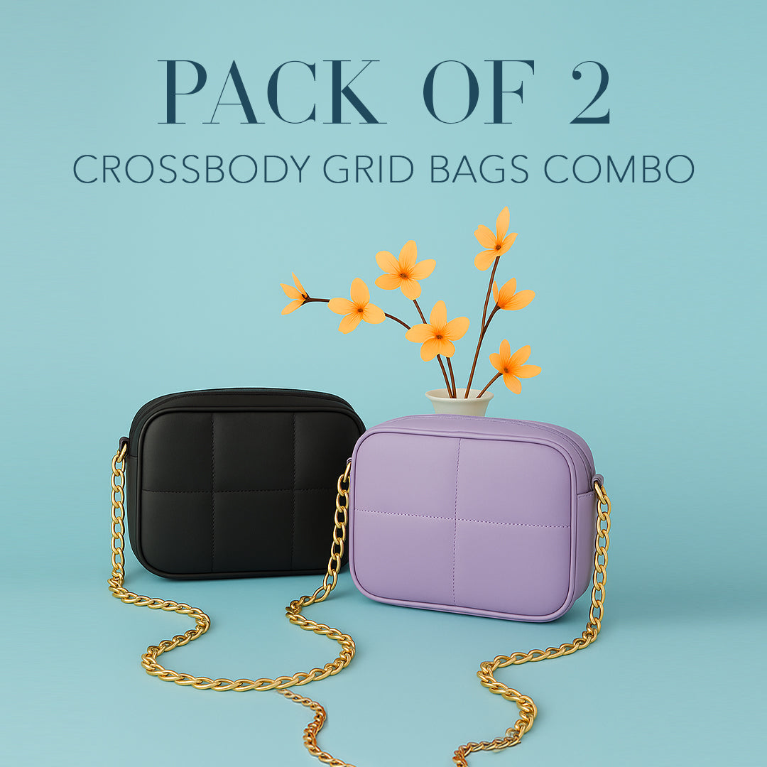 Crossbody Grid Bags Combo - Pack of 2 - Dotfits