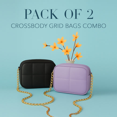 Crossbody Grid Bags Combo - Pack of 2 - Dotfits
