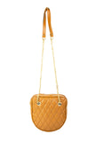 Quilted Tan Crossbody - Mustard