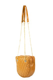 Quilted Tan Crossbody - Mustard