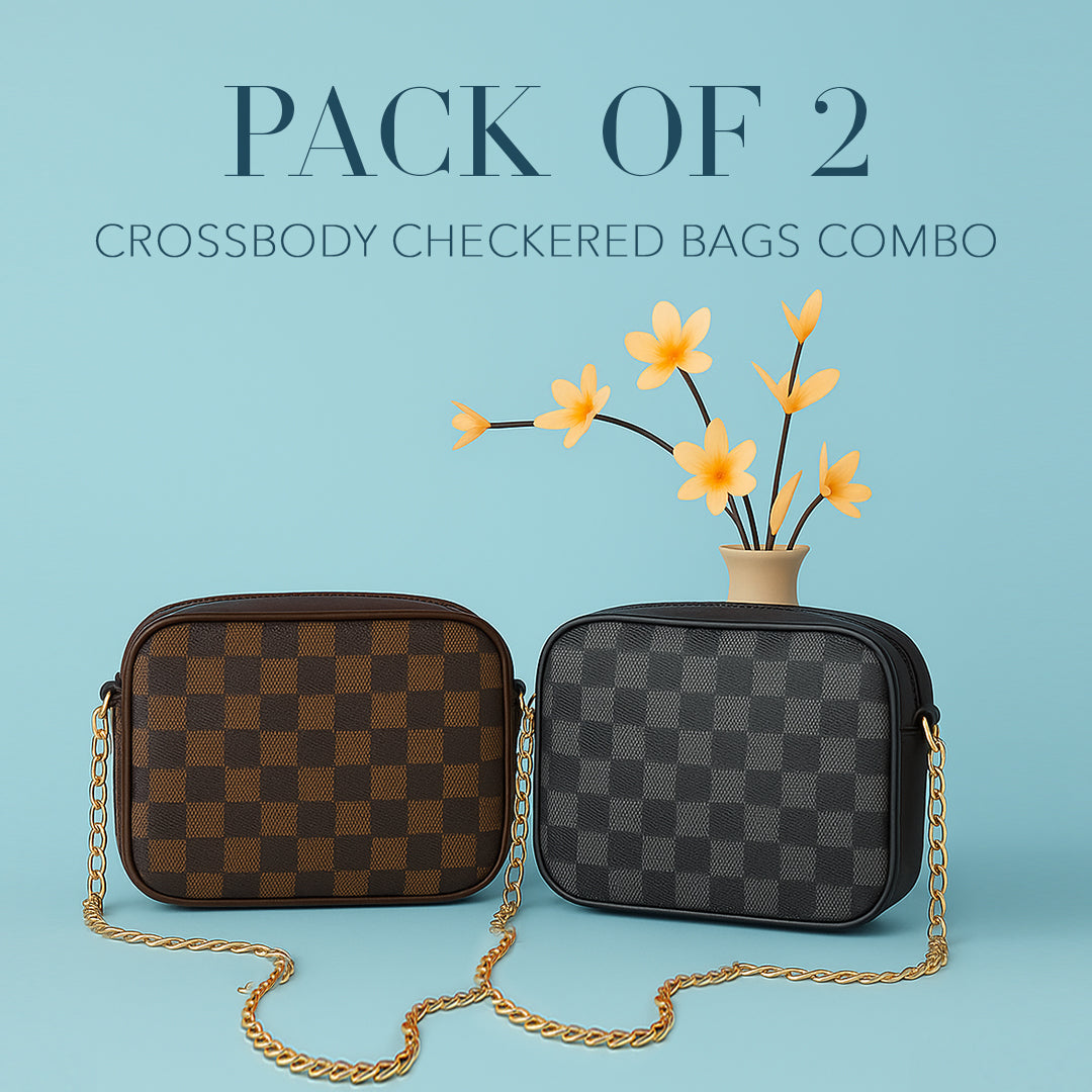 Crossbody Checkered Bags Combo - Pack of 2 - Dotfits