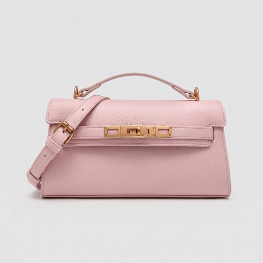 Classic Structured Top-Handle Bag - Pink
