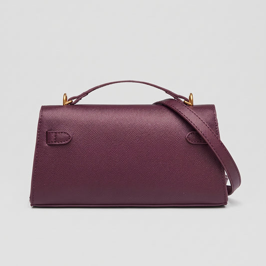 Classic Structured Top-Handle Bag - Burgandee