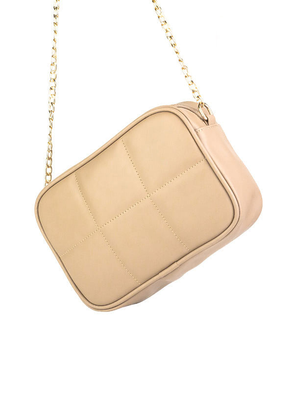 DOTFITS CROSSBODY BAG GRID - Beige - Dotfits