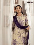 Luxury Digital Printed Lawn Suit with Embroidered Front and Voile Dupatta (unstitch) Art-04