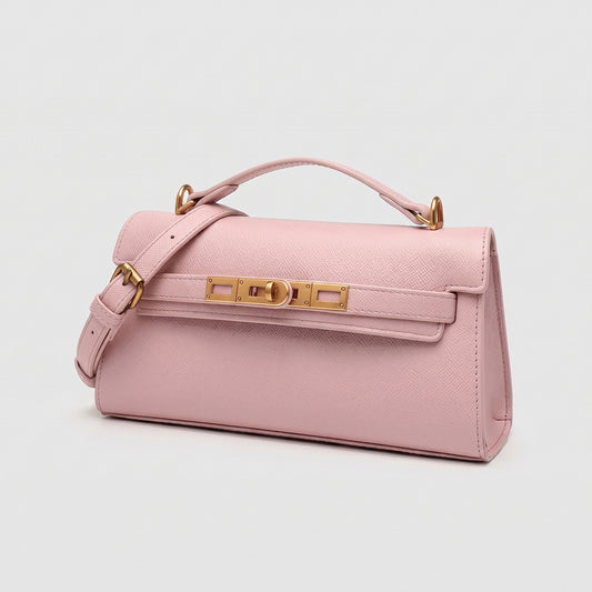 Classic Structured Top-Handle Bag - Pink