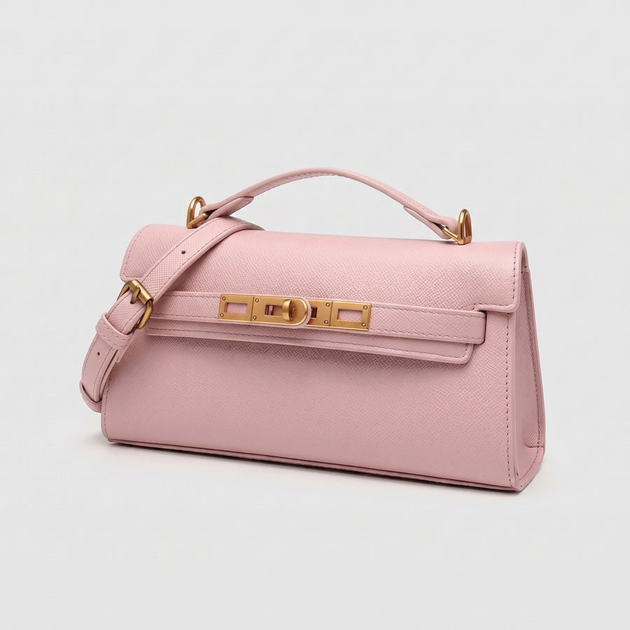Classic Structured Top-Handle Bag - Pink