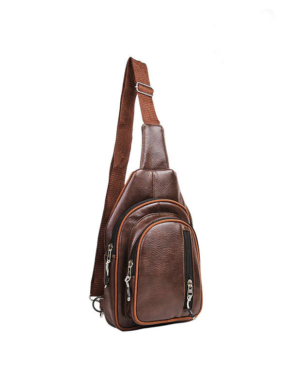 Brown-Compact Crossbody Sling - Dotfits