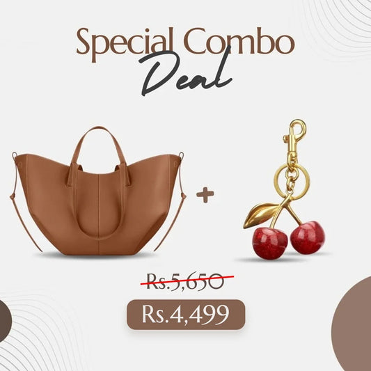 Eloura Signature Tote Bag | Cherry Charm + Pouch Included