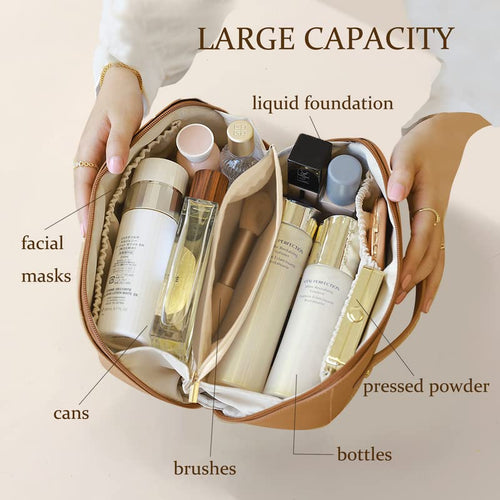 Cosmetic Portable Bag - Brown - Dotfits