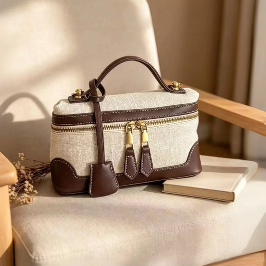 Patchwork PU Leather Box Bag