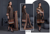 Unstitched Printed Lawn 3 Piece - VD06