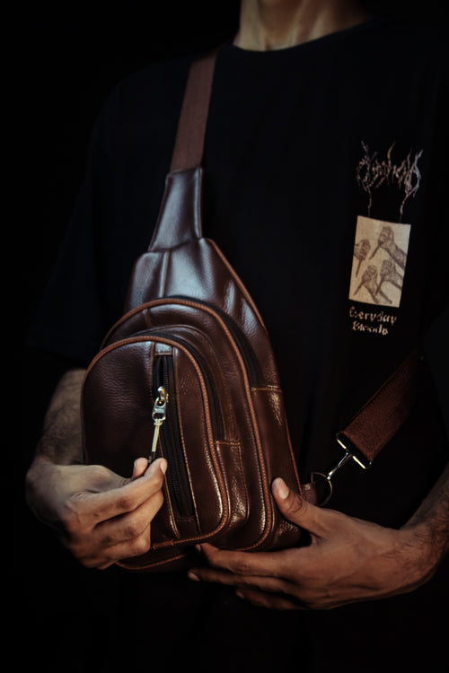 Brown-Compact Crossbody Sling – Travel & Daily Use - Dotfits
