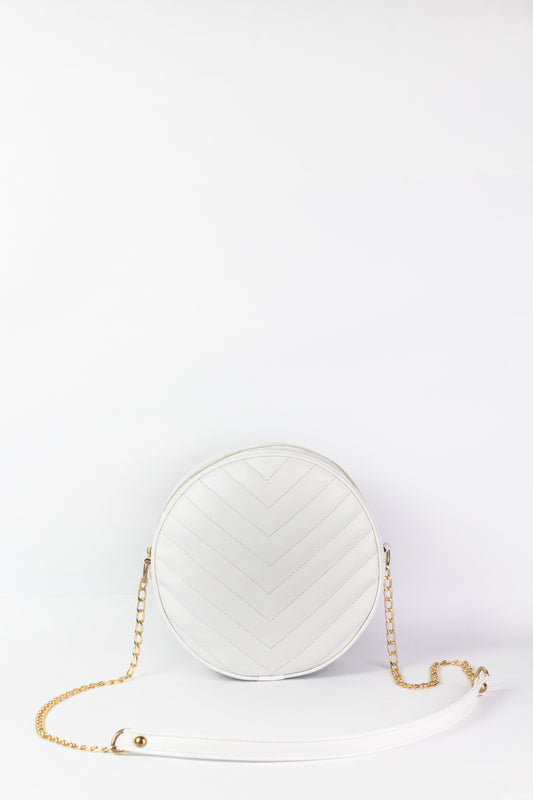 Cross Body Round V - White - Dotfits