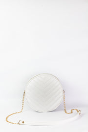 Cross Body Round V - White