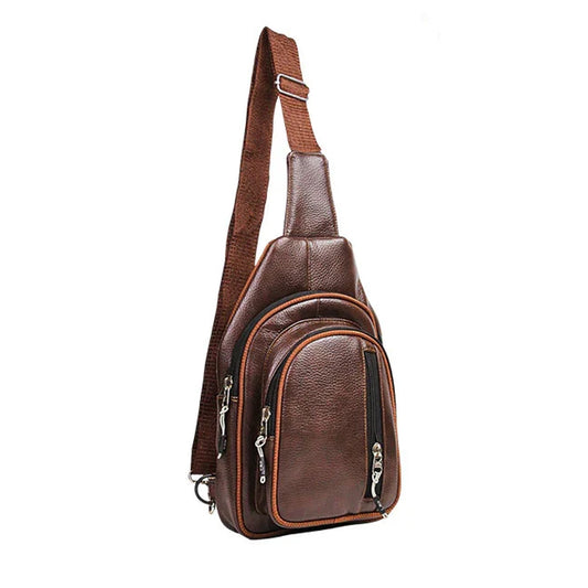 Brown Men's Leather Sling Bag | Premium Quality