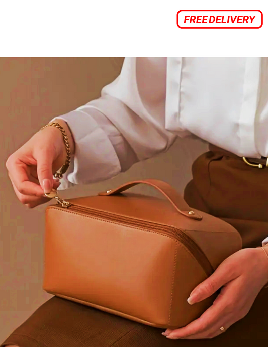 Cosmetic Portable Bag - Brown - Dotfits