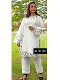 Stitched 2 piece linen size medium embroidered 03