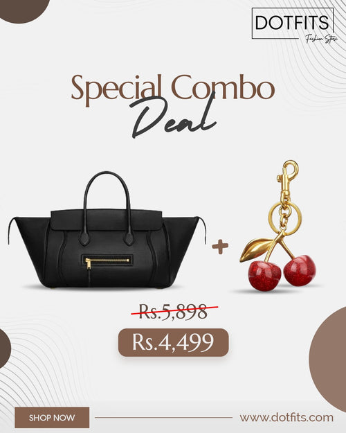 Élisse Luxury Handbag + Cherry Bag Charm - Dotfits