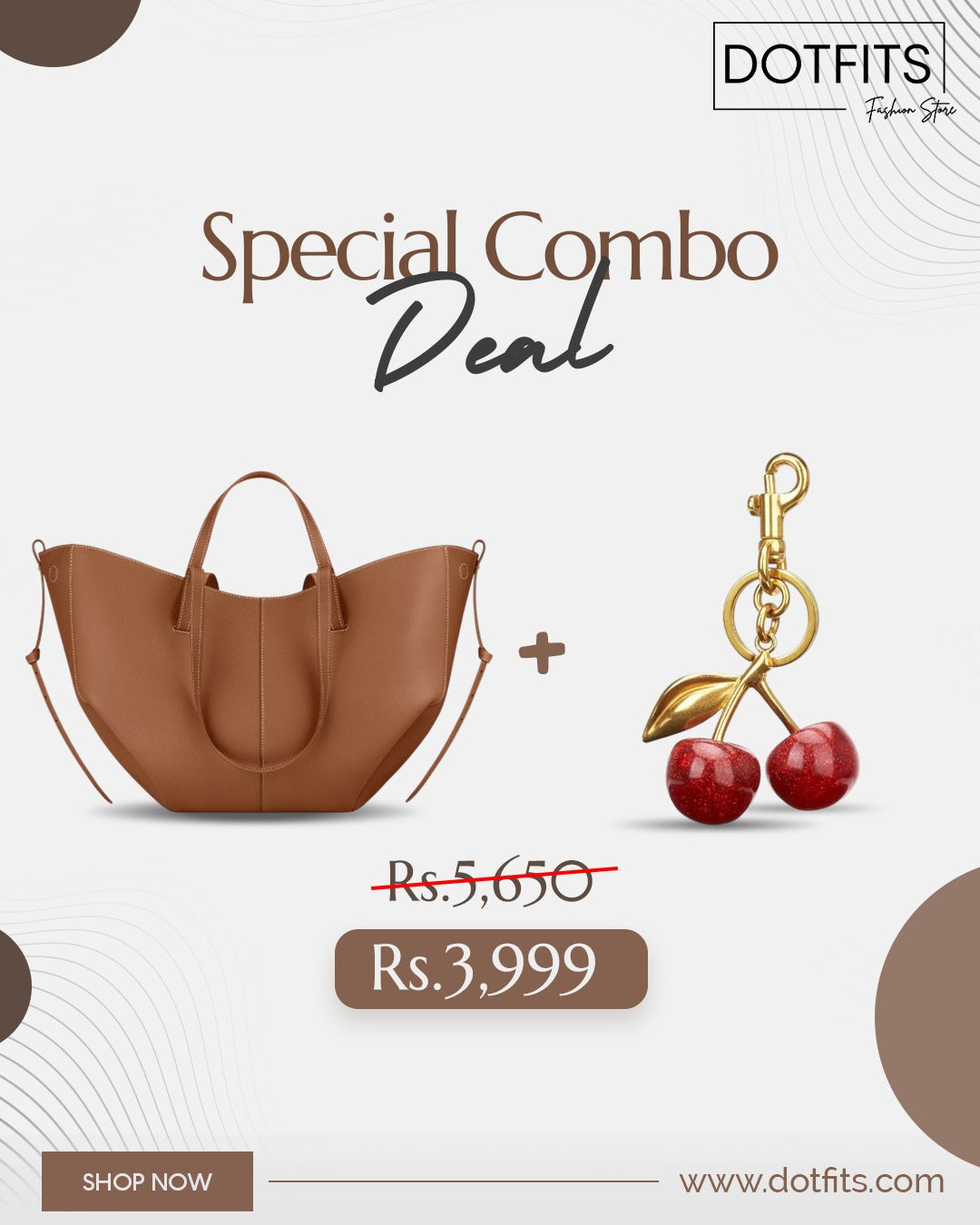 Eloura Tote Bag + Cherry Bag Charm - Dotfits
