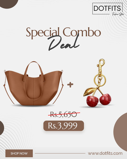 Eloura Tote Bag + Cherry Bag Charm