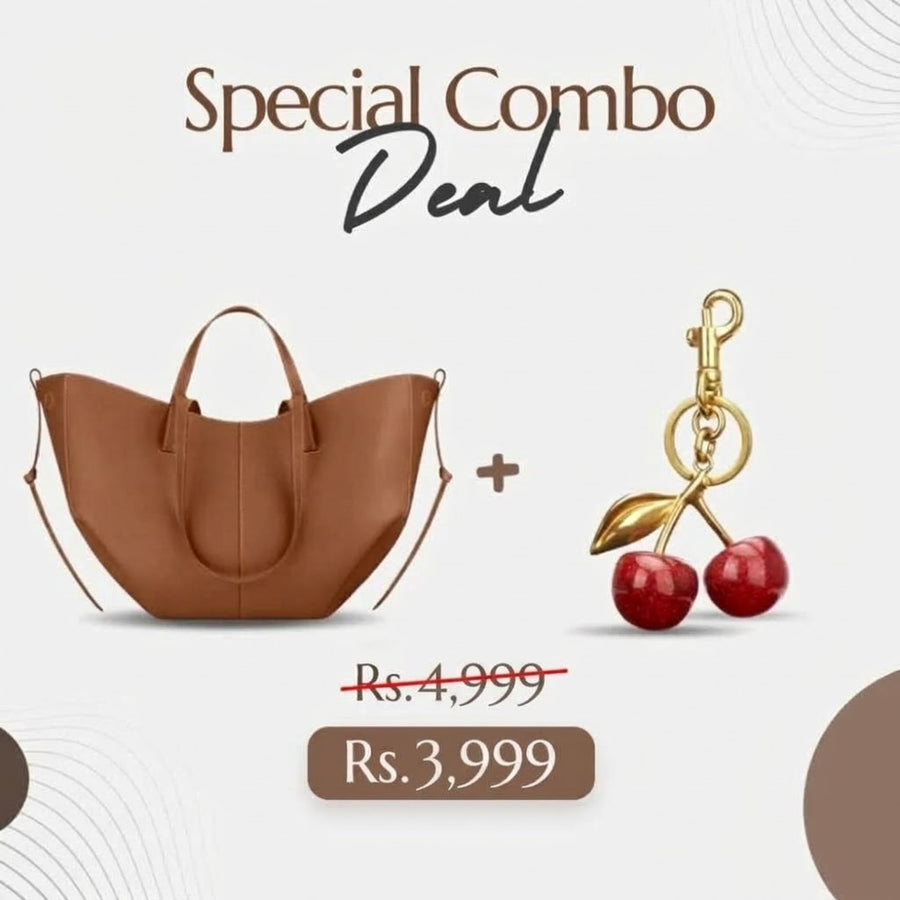 Eloura Signature Tote Bag | Cherry Charm + Pouch Included