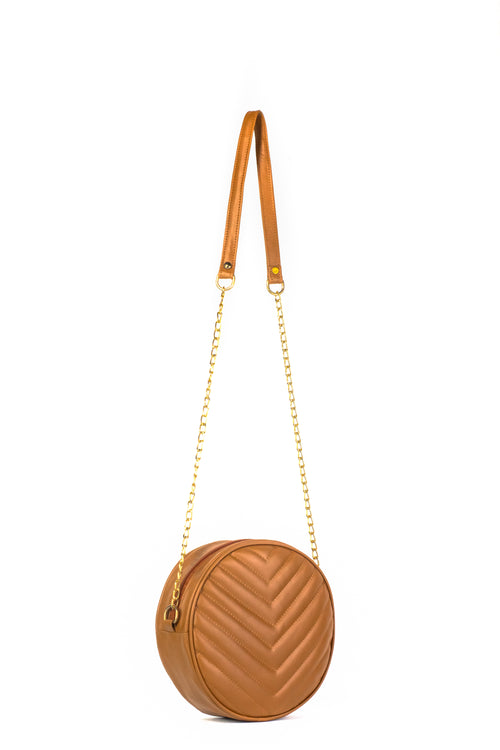 Cross Body Round V - Brown - Dotfits
