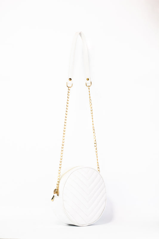 Cross Body Round V - White - Dotfits